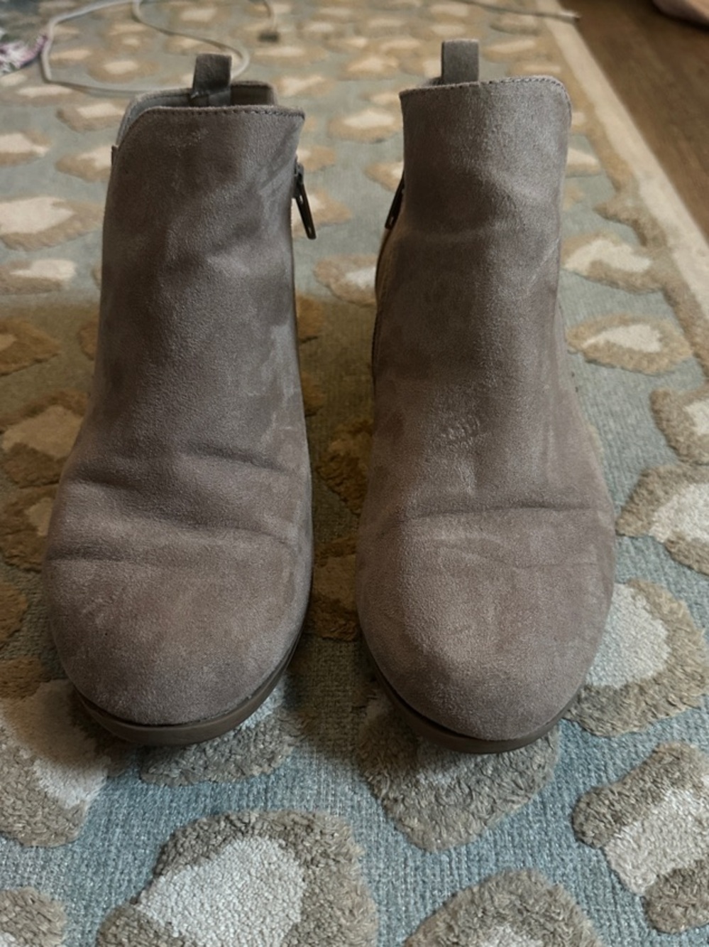 Arizona Jean Company Taupe Suede Side-Zip Ankle Booties